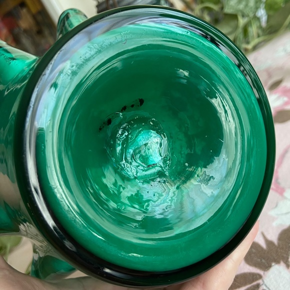 Teal Blue Hand Blown Art Glass Hand Poured Scented Soy Candle - Picture 7 of 7